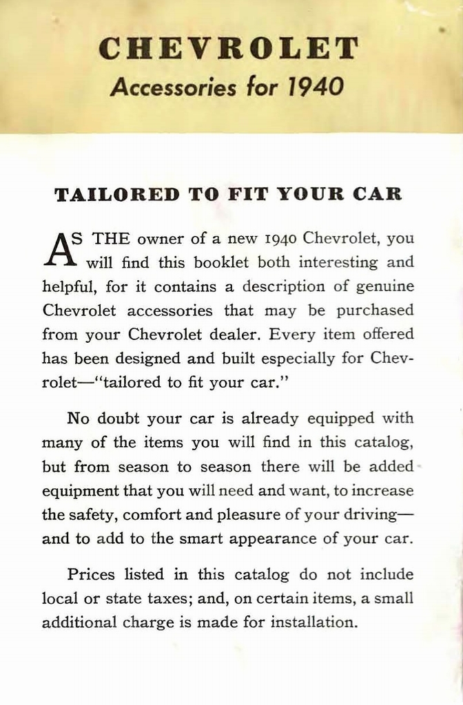 1940 Chevrolet Accessories Booklet Page 29